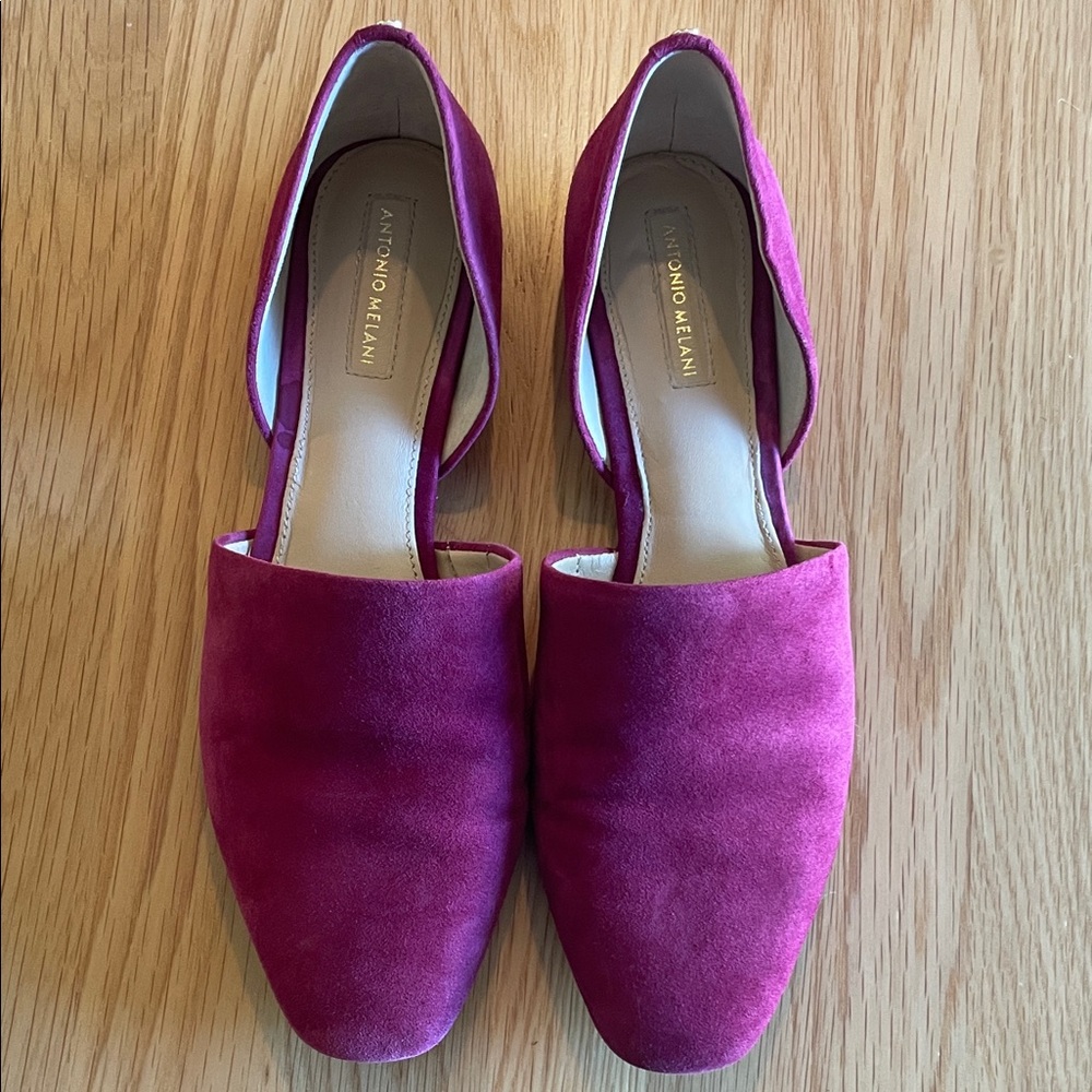 Anotonio Melani 100% Leather Maroon Flats Loafers